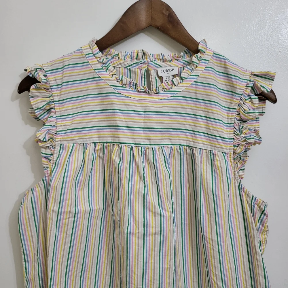 J.crew Women's Blouse Sleeveless Tops Stripes
